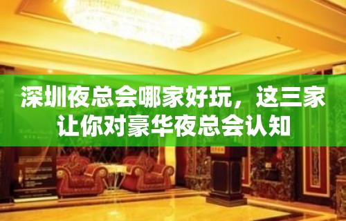 深圳夜总会哪家好玩，这三家让你对豪华夜总会认知