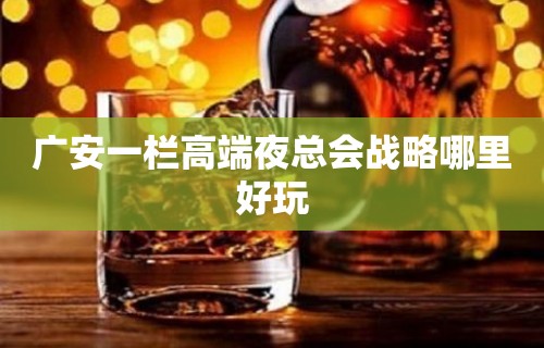 广安一栏高端夜总会战略哪里好玩