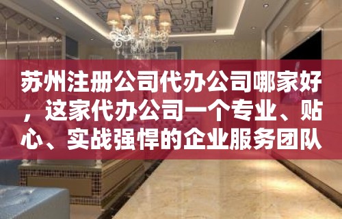 苏州注册公司代办公司哪家好，这家代办公司一个专业、贴心、实战强悍的企业服务团队