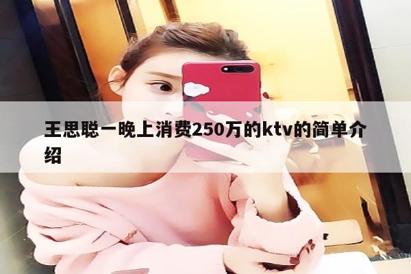 王思聪一晚上消费250万的ktv的简单介绍